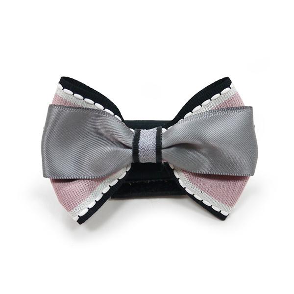 Pink and Gray Chic Dog Collar Bow | Pawlicious & Company