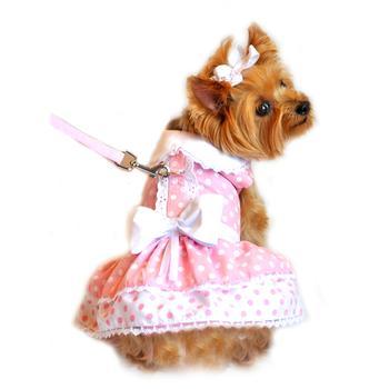 Pink and White Polka Dot Velcro Dress | Pawlicious & Company