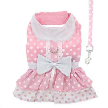 Pink and White Polka Dot Velcro Dress | Pawlicious & Company