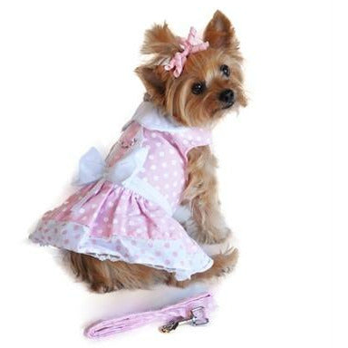 Pink and White Polka Dot Velcro Dress | Pawlicious & Company