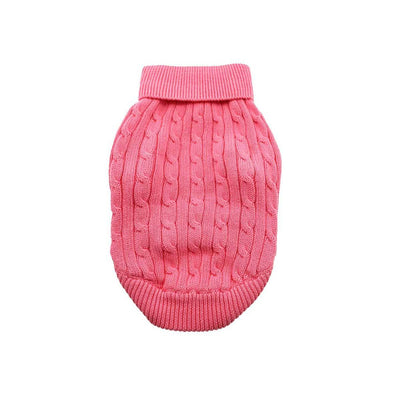Cable Knit Dog Sweater in Pink | Pawlicious & Company