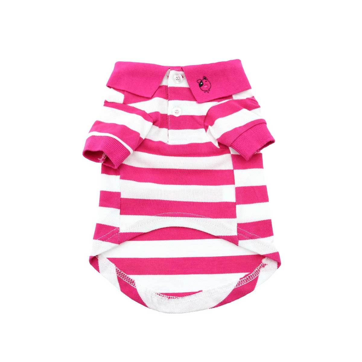 100% Pink Striped Dog Polo Shirt | Pawlicious & Company