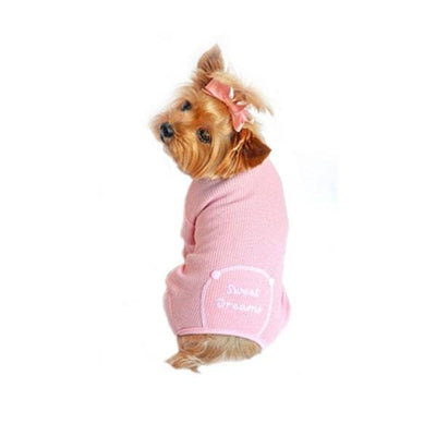Pink "Sweet Dreams" Embroidered Dog Pajama | Pawlicious & Company