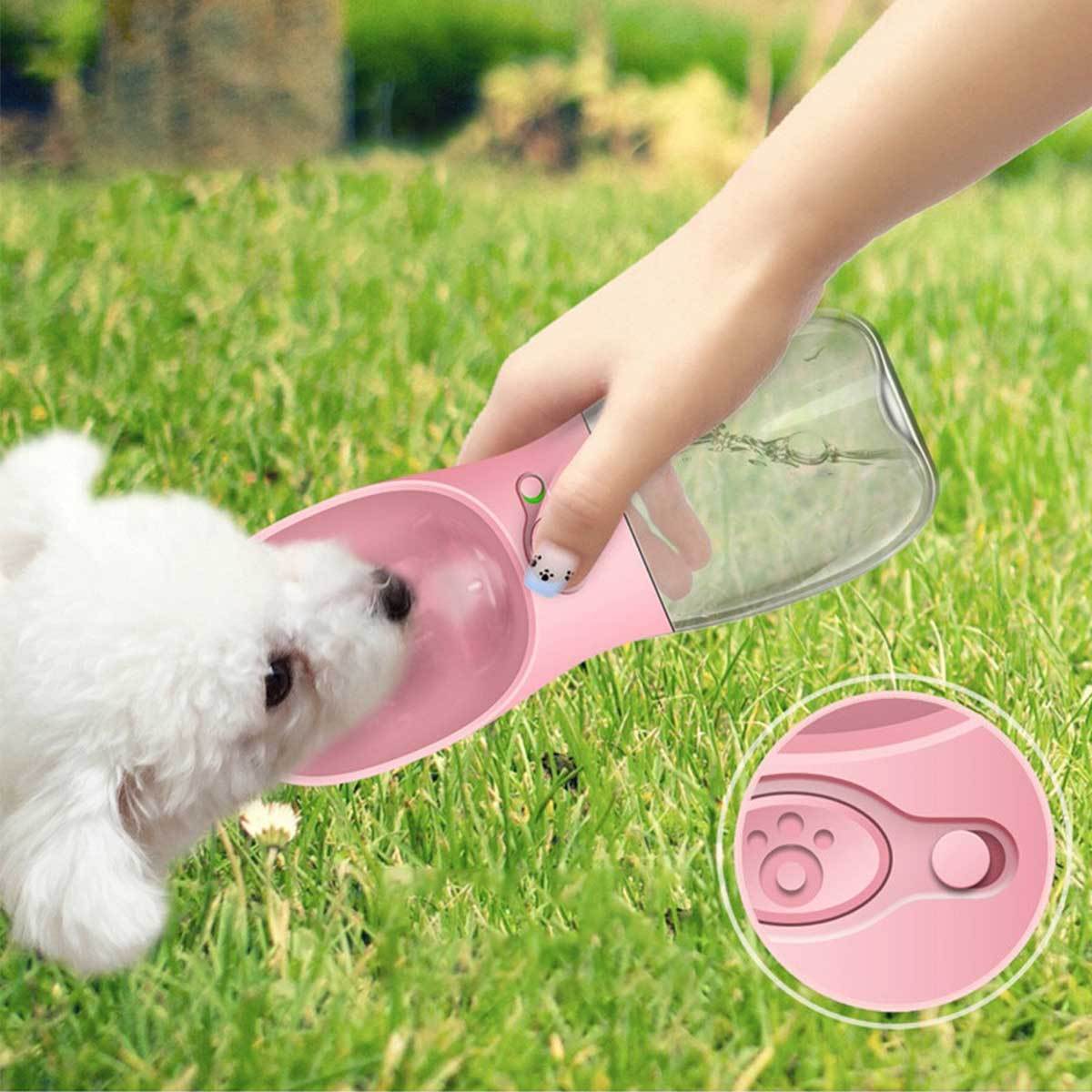 Portable Dog Water Bowl in Pink 12 oz | Pawlicious & Company