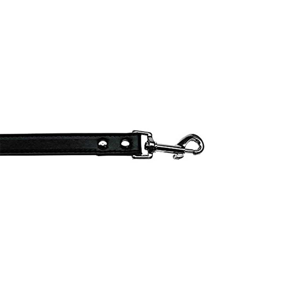 Plain Faux Leather Pet Leash in Black | Pawlicious & Company