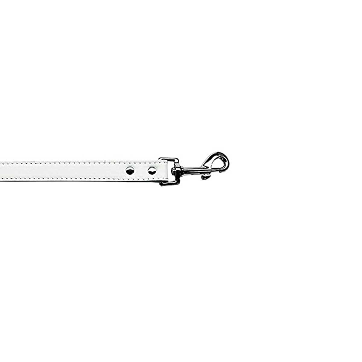 Plain Faux Leather Pet Leash in White | Pawlicious & Company