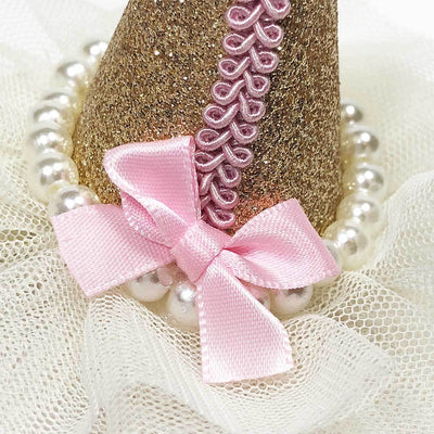 Pretty Party Hat Clip-On in Gold | Pawlicious & Company