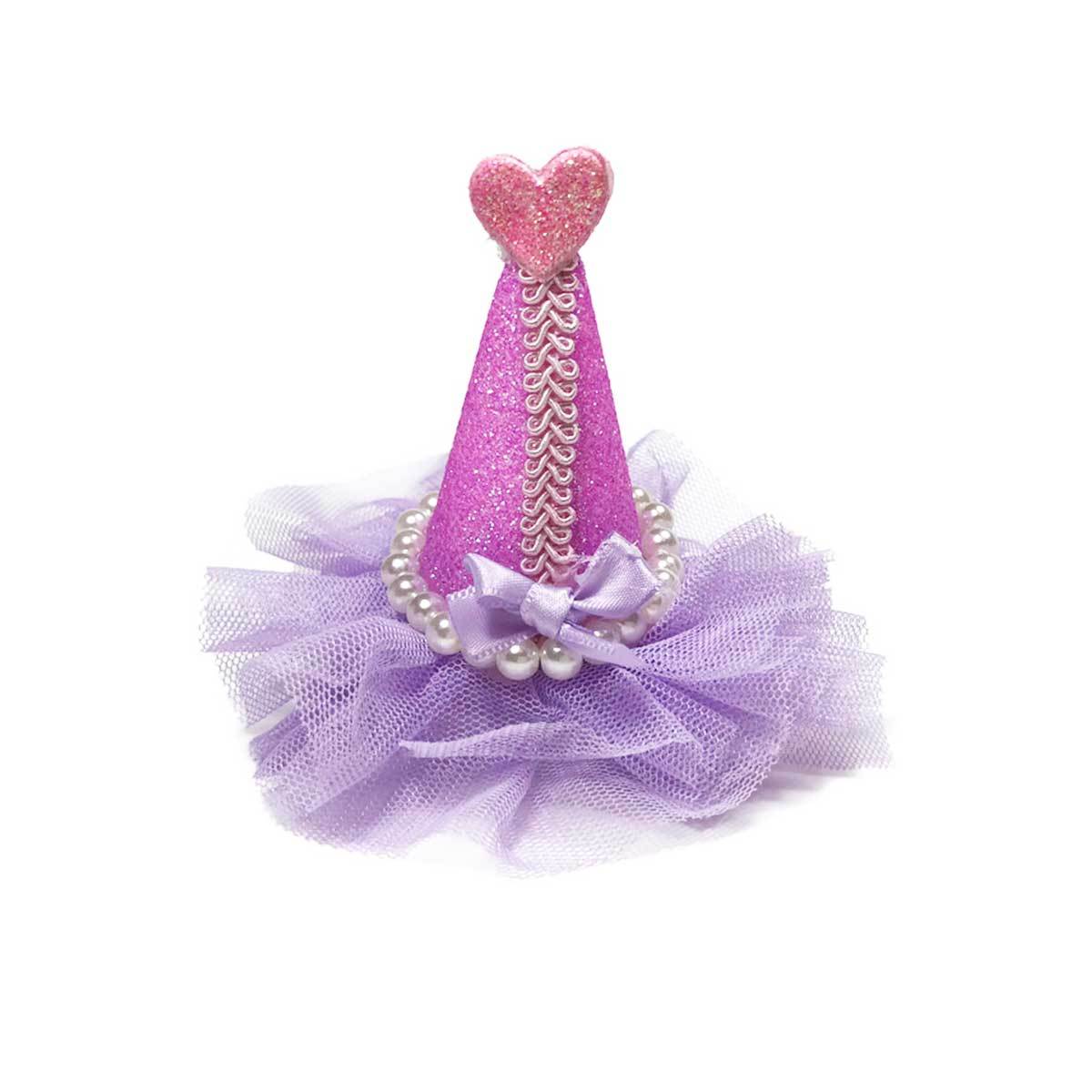 Pretty Party Hat Clip-On in Lavender | Pawlicious & Company