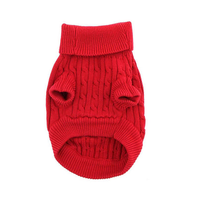Cable Knit Dog Sweater in Red | Pawlicious & Company