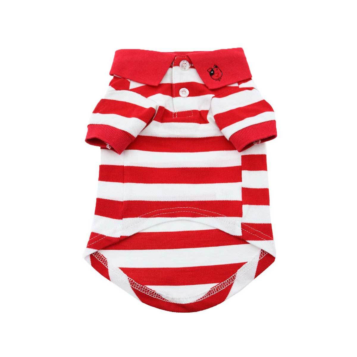 100% Red Striped Dog Polo Shirt | Pawlicious & Company