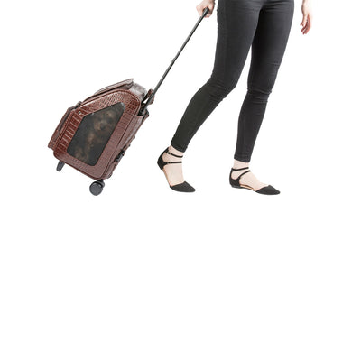 Rio Carrier Bag on Wheels - Brown Croco | Pawlicious & Company