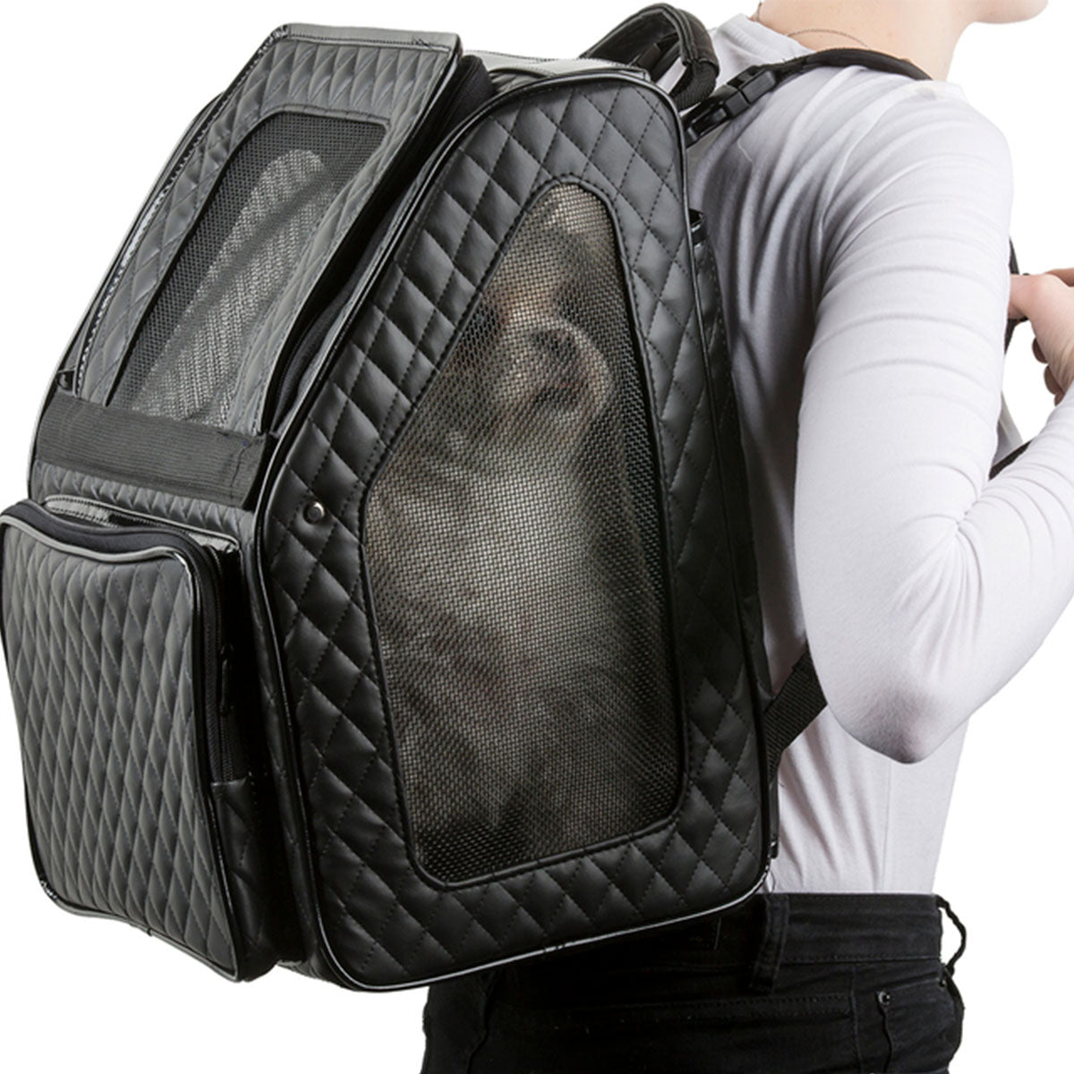 Rio Carrier Bag on Wheels - Quilted Black Luxe | Pawlicious & Company