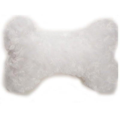 Rosette Bone Dog Pillow in White | Pawlicious & Company