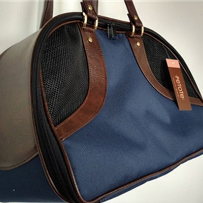 Roxy Pet Carrier - Navy & Brown | Pawlicious & Company