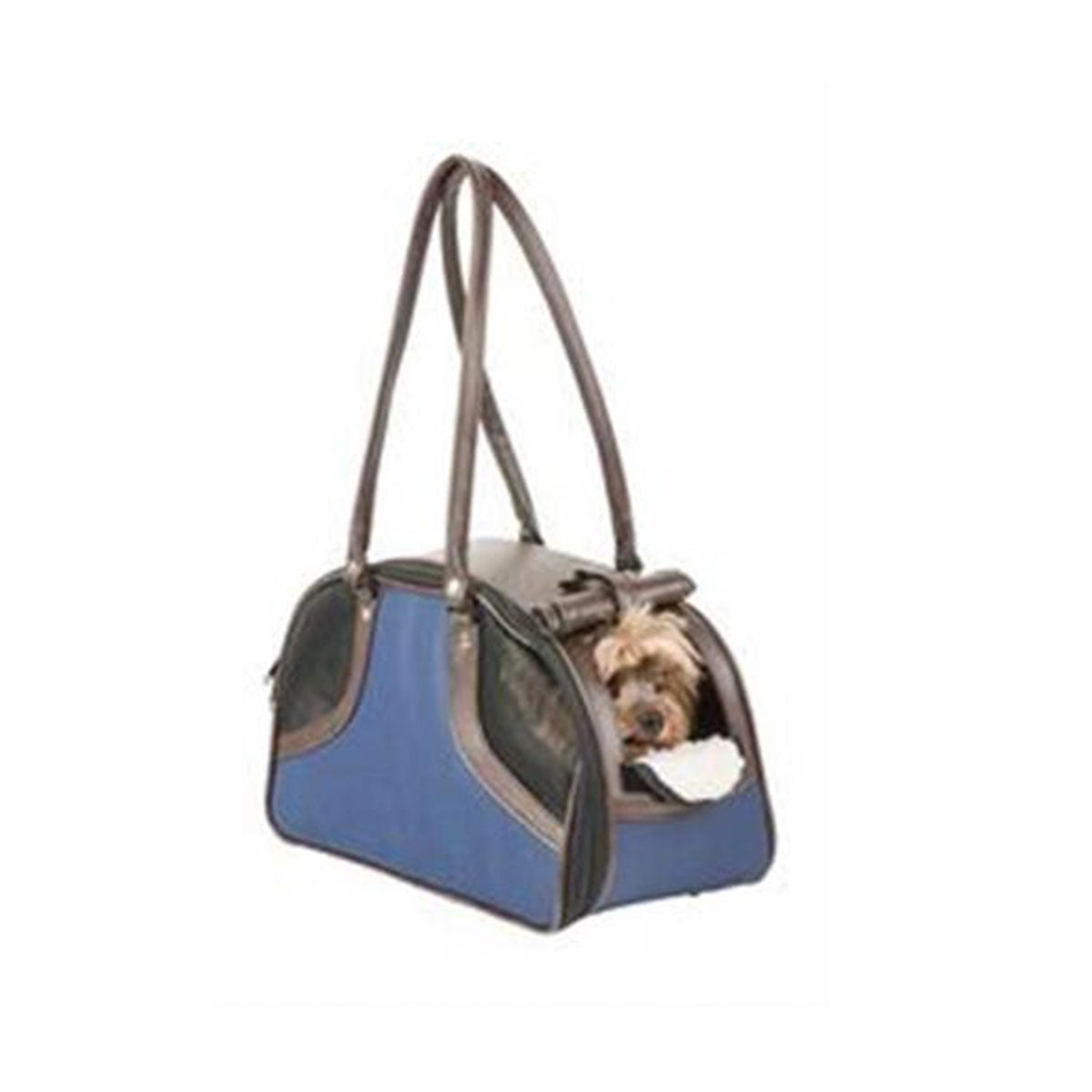 Roxy Pet Carrier - Navy & Brown | Pawlicious & Company