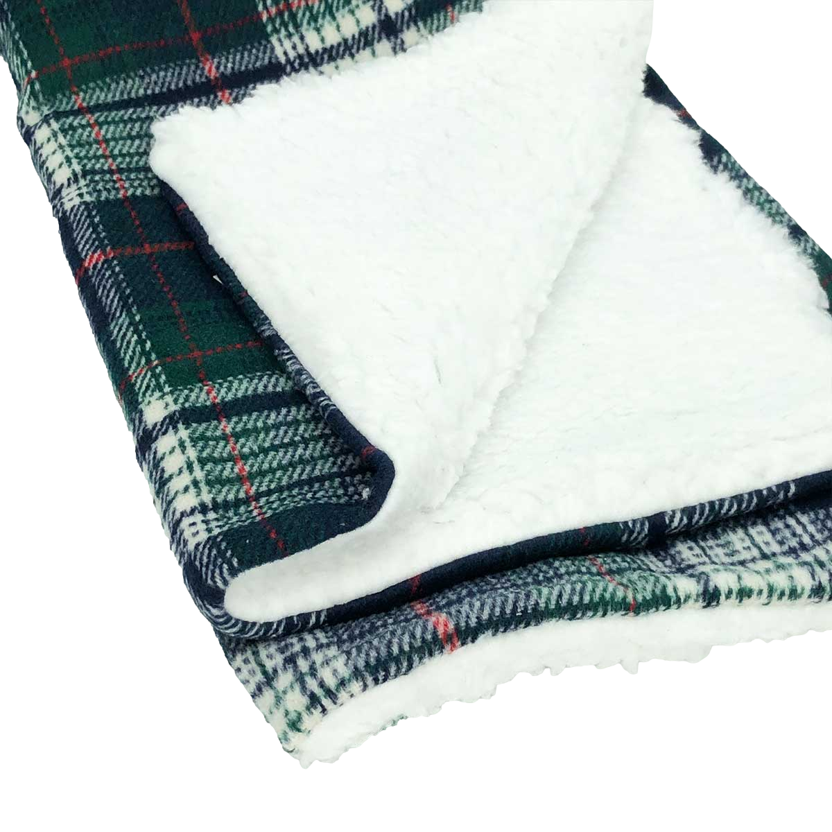 Sherpa Lined Pet Blanket in Blue & Green | Pawlicious & Company