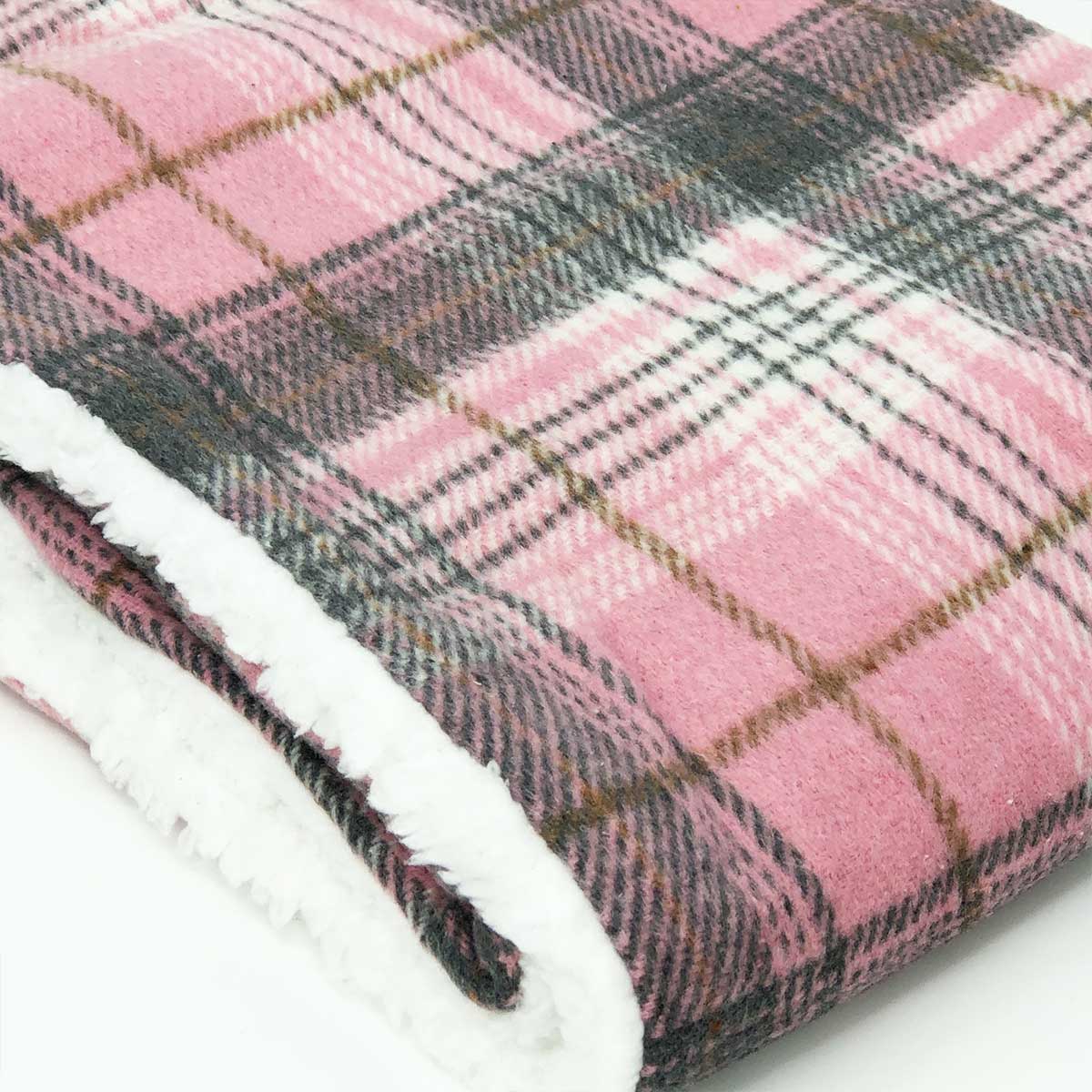 Sherpa Lined Pet Blanket in Pink & White | Pawlicious & Company
