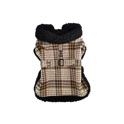 Brown & Tan Plaid Dog Harness Coat | Pawlicious & Company