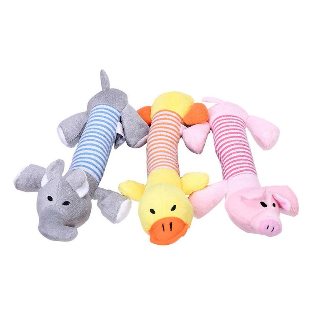 Squeaky Plush Dog Toy - Pig Elephant or Duck | Pawlicious & Company