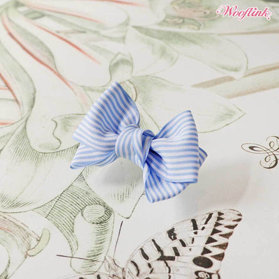 Stripe Dolly Dog Hair Bow in Blue | Pawlicious & Company