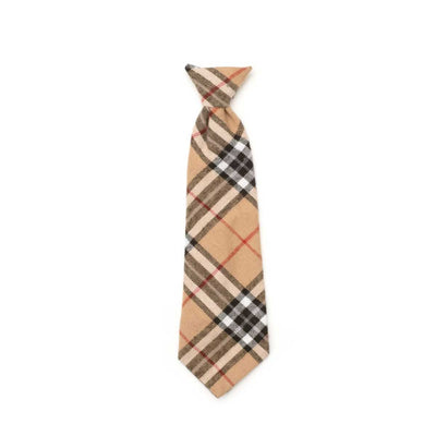 Tan Plaid Neck Tie | Pawlicious & Company