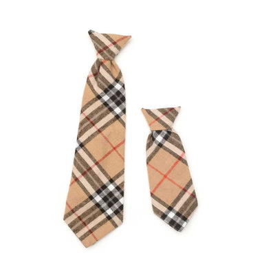 Tan Plaid Neck Tie | Pawlicious & Company