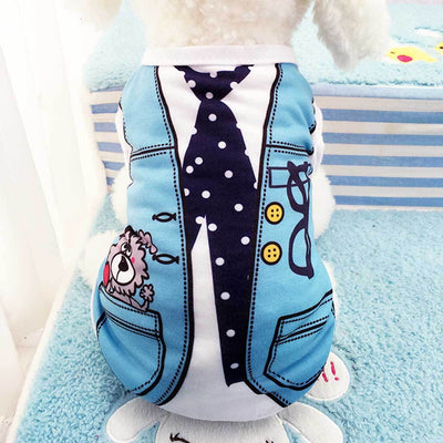 Tee Shirt with Vest & Tie Print | Pawlicious & Company