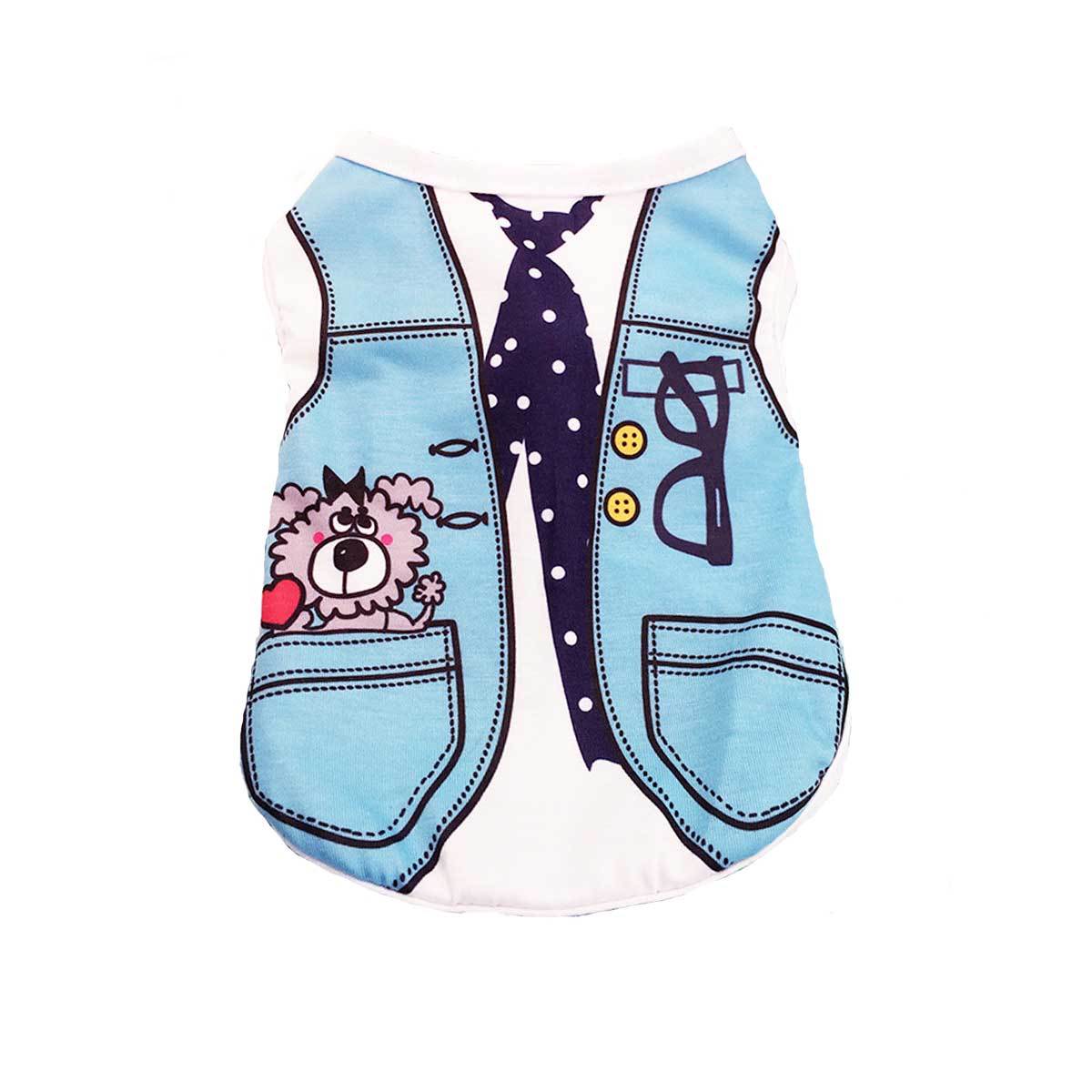 Tee Shirt with Vest & Tie Print | Pawlicious & Company