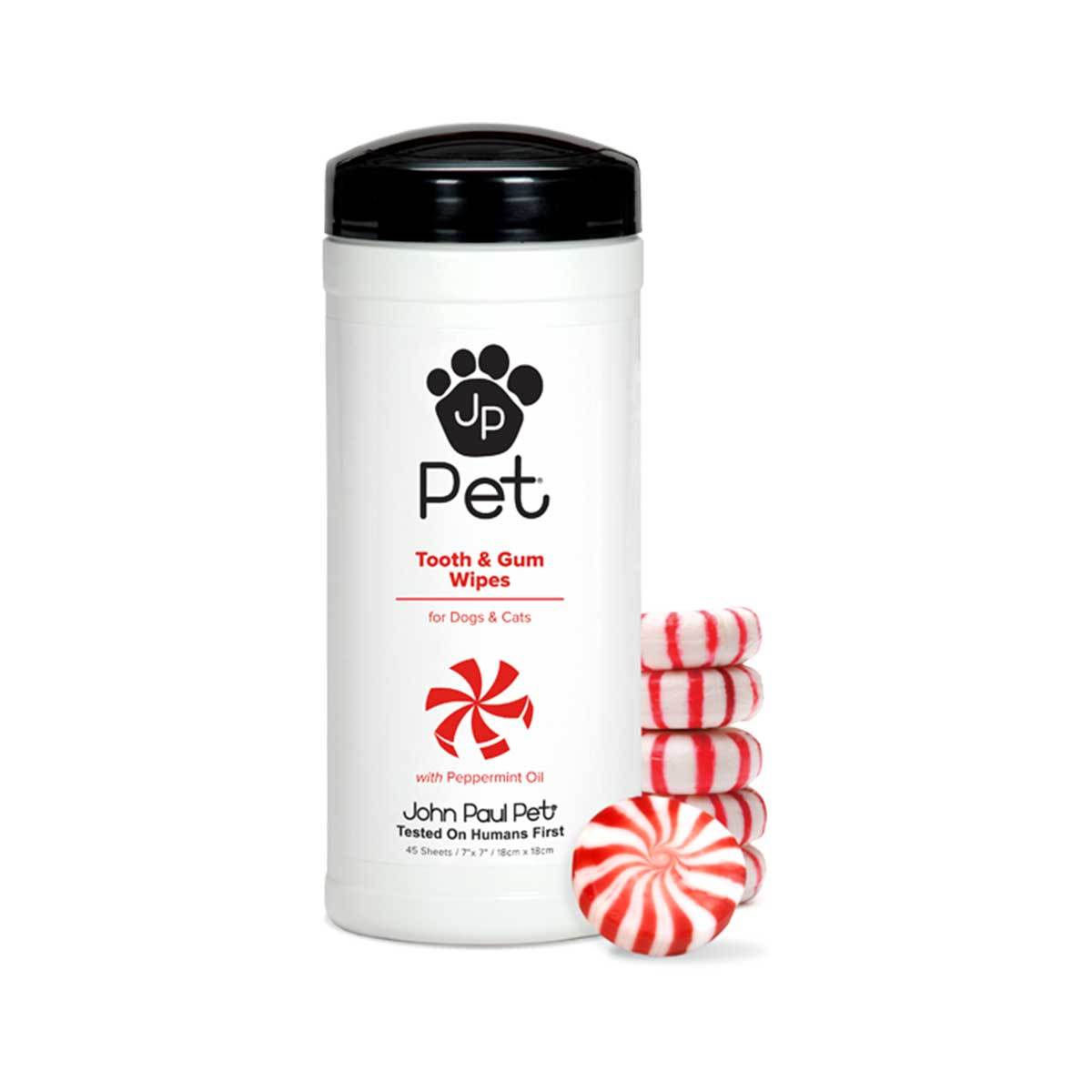 John Paul Pet Tooth & Gum Wipes with Peppermint Oil | Pawlicious & Company