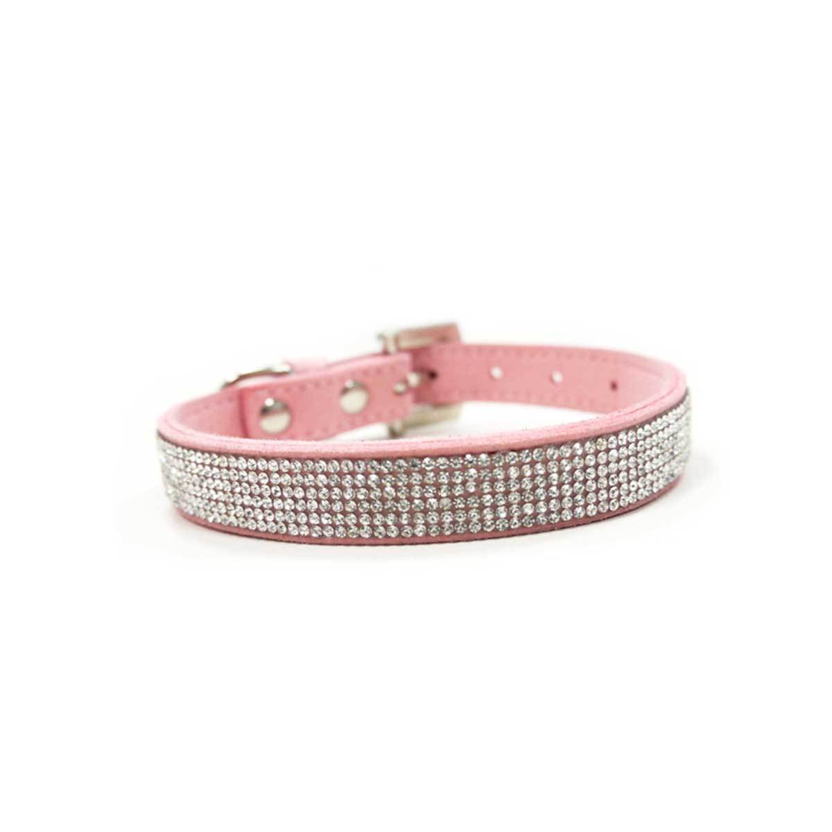 VIP Bling Collar in Pink with Rhinestone Studded Buckle | Pawlicious & Company