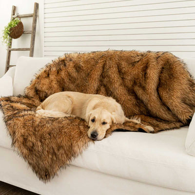 PupProtector Waterproof Throw Blanket - Sable Faux Fur | Pawlicious & Company