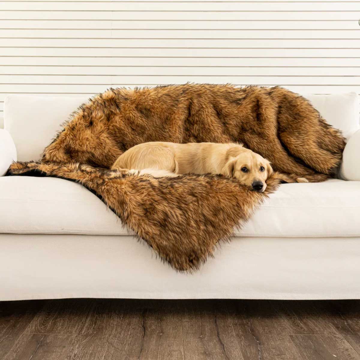 PupProtector Waterproof Throw Blanket - Sable Faux Fur | Pawlicious & Company