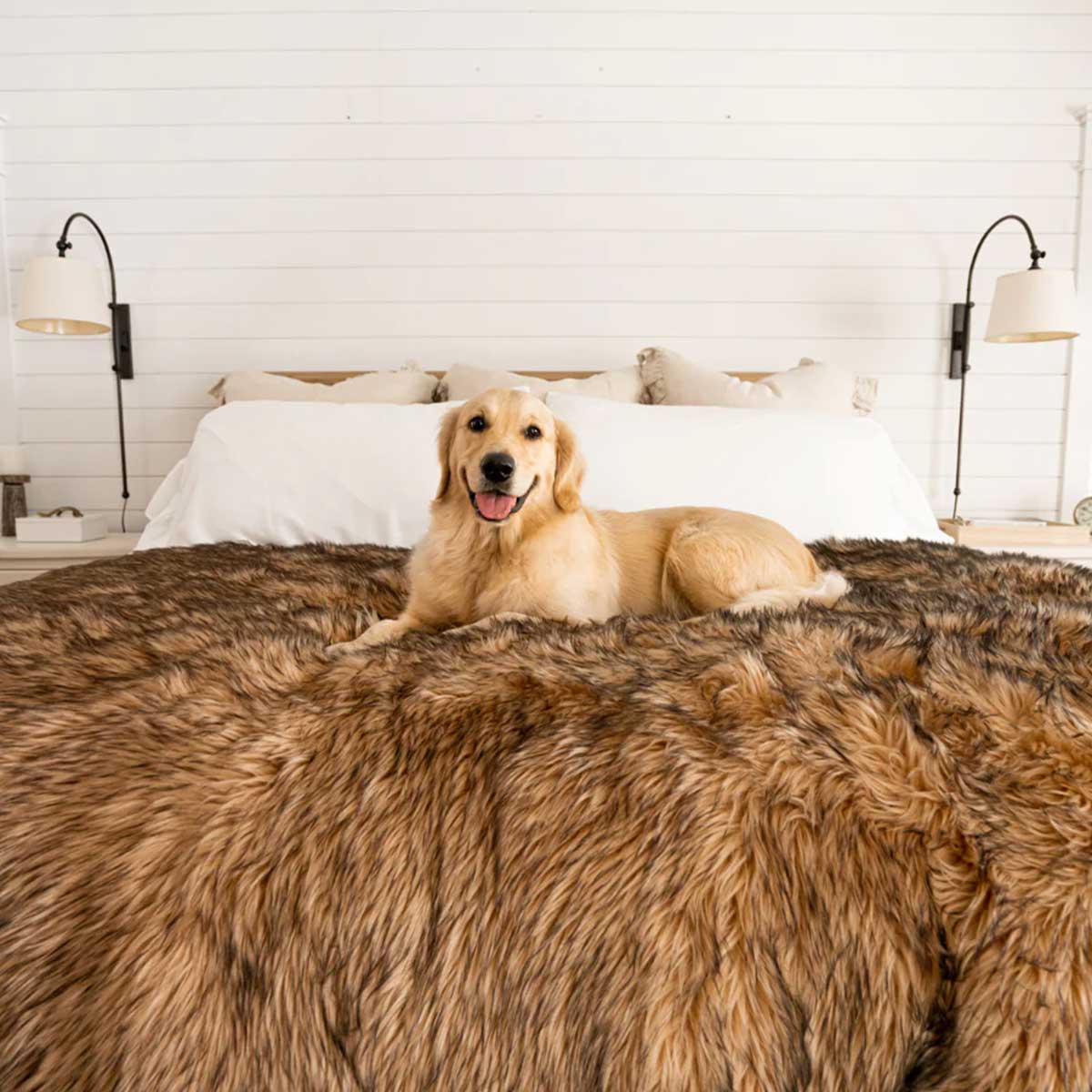 PupProtector Waterproof Throw Blanket - Sable Faux Fur | Pawlicious & Company