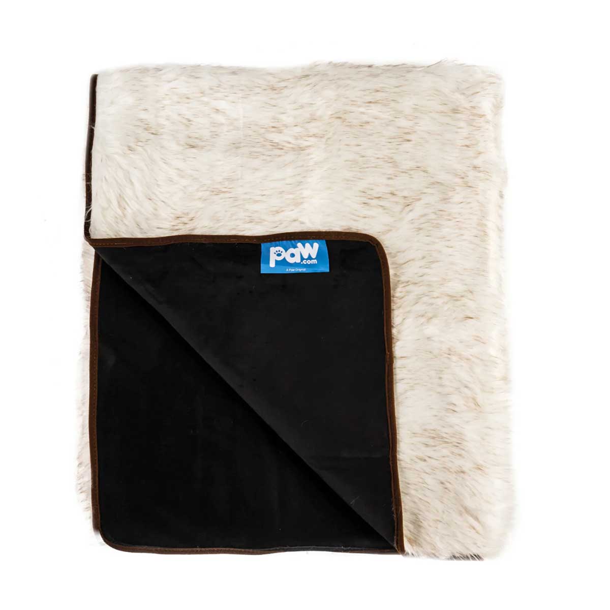 PupProtector Waterproof Throw Blanket - White w/Brown Accents | Pawlicious & Company