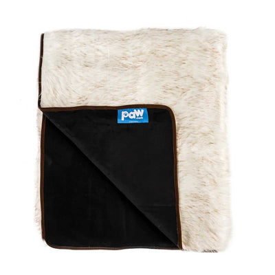 PupProtector Waterproof Throw Blanket - White w/Brown Accents | Pawlicious & Company