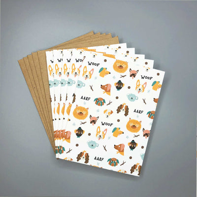 Blank Note Card Set - Gone to the Dogs Woof Aarf | Pawlicious & Company