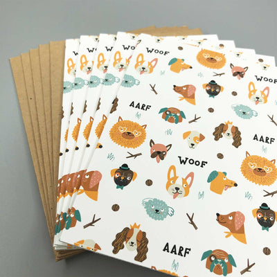 Blank Note Card Set - Gone to the Dogs Woof Aarf | Pawlicious & Company