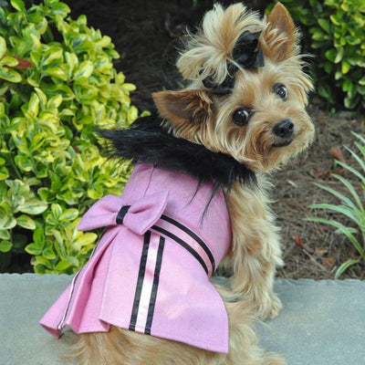 Wool Dog Coat Fur Trimmed in Pink | Pawlicious & Company