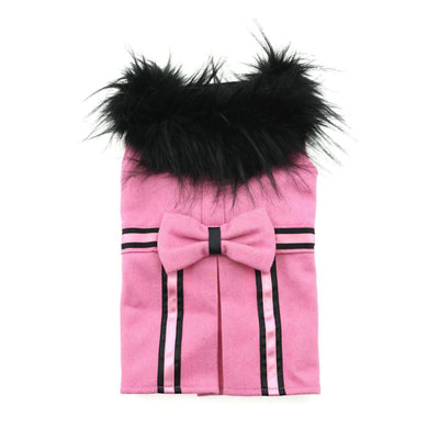Wool Dog Coat Fur Trimmed in Pink | Pawlicious & Company
